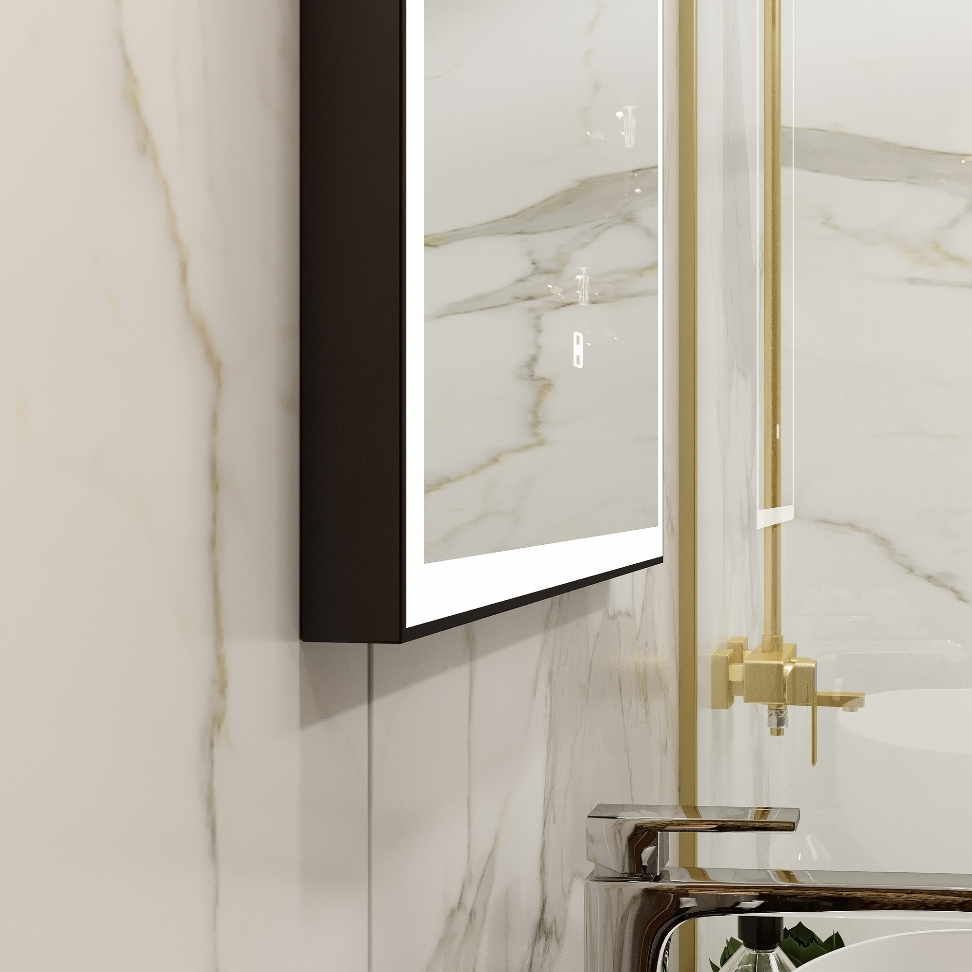 Зеркало Континент Frame 60*80см черное, LED подсветка, антизапотевание, сенсор ЗЛП1086 доставка Нижний Новгород 1 Зеркало Континент Frame 60*80см черное, LED подсветка, антизапотевание, сенсор ЗЛП1086 купить 1