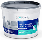 Краска интерьерная влагостойкая акриловая белоснежный Лакра 8306465 (14кг)