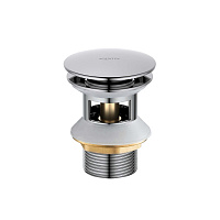 Сливной набор для раковины Push-open с переливом круглая крышка Aquatek AQ6002CR