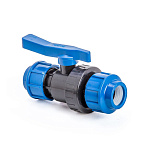 Кран компрессионный разъемный для ПНД труб 32мм Lammin Lm34101032032(72/3)