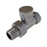 Кран для радиатора запорный прямой со сгоном 1/2" хром, MIXTON 771452