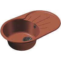 Мойка кухонная GranFest RONDO GF-R-750L овальная с крылом 746*455мм красный марс