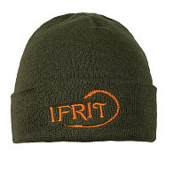 Шапка вязаная с отворотом Элементаль "IFRIT RAN" хаки меланж, 100% акрил р.57-60 Ш-470