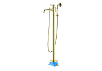 Смеситель КЛАССИК для ванны напольный, золото, полированный Aquatek AQ1545PG