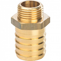 Штуцер наружная резьба для шлангов латунь 1/2"*25мм STOUT SFT-0035-001225
