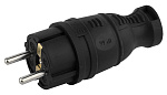 Вилка прямая каучуковая ЭРА 16A V8-B-IP44 с заземлением Б0044540 черная 