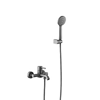 Смеситель для ванны с душевым набором ЕВРОПА Aquatek AQ1349BGM черный хром