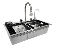 Мойка из нержавеющей стали врезная HB8045FB 800*450*220мм SANTREK AQUA 325067