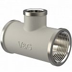 Тройник переходной резьба внутренняя 3/4*1/2*3/4", V&G VG-202201