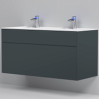 Тумба подвесная INSPIRE с раковиной INSRIRE 120 3 ящика графит матовый AM.PM M50AFHX1203GM