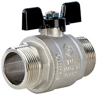Кран шаровой полнопроходной Stout наружная резьба ручка бабочка 1 1/4" PN40 SVB-0006-000032