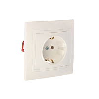 Розетка Таймыр с/у 1мес с З/К SQ1814-0112 16А 250В IP42 слоновая кость