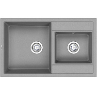 Мойка кухонная Granula GR-8201 прямоугольная 82*50см с 2 чашами без крыла базальт