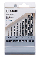 Набор сверл по металлу Bosch HSS PointTeQ d 2-8 мм 9 предметов 2607002826