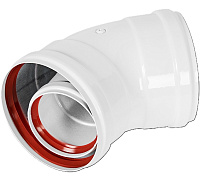 Отвод 45 традиционный коаксиальный D 60 м-м/ 100 м-м наружный Rommer RCA-6010-000145