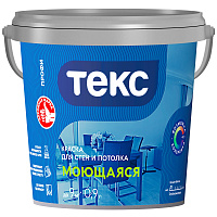 Краска для стен и потолков моющаяся Профи бесцветная ТЕКС (0.9л)