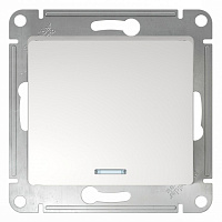 Переключатель Schneider GLOSSA  GSL000163 с подсветкой белый 1-клавишный