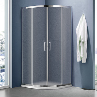 Ограждение душевое Lea-R-800-G-Chrome стекло Грейп 800*800*1850мм SANTREK AQUA 308501 хром