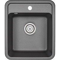 Мойка кухонная Granula Standart ST-4202 квадратная 43*50см с отверстием под смеситель черный