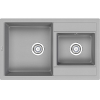 Мойка кухонная Granula GR-8201 прямоугольная 82*50см с 2 чашами без крыла алюминиум