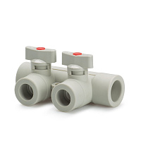 Коллектор с шаровыми кранами PPR 25*2  Lammin полипропиленовый серый Lm31081002025G