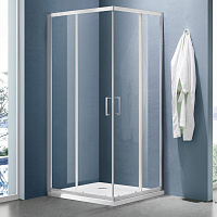 Ограждение душевое Lea-CR-800-C-Brushed Г-образное стекло 800*800*1850 сатин SANTREK AQUA 328183