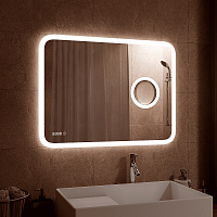 Зеркало Континент Bliss 120*70см LED подсветка, увеличительное зеркало, сенсор, часы ЗЛП333
