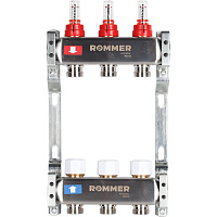 Коллектор с расходомерами 3 выхода из нержавеющей стали Rommer RMS-1200-000003