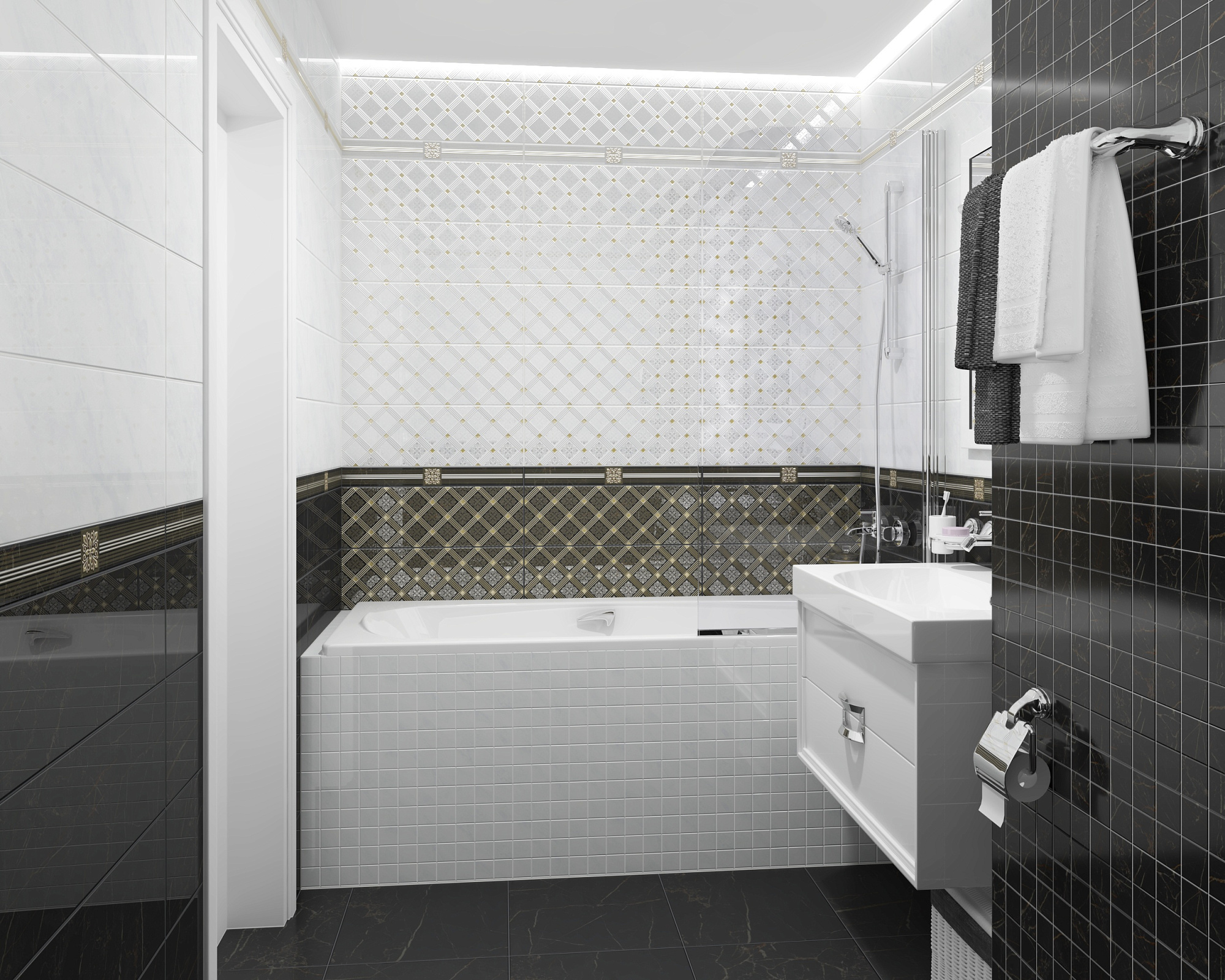 Декор мозаичный Royal черный 20*60см Laparet MM60074 купить 3