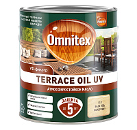 Масло для террас и садовой мебели Omnitex by Pinotex Terrase Oil UV бесцветная база CLR 50035936 (2.5л)