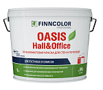 Краска для стен и потолков OASIS HALL & OFFICE глубокоматовая база А белая Finncolor (9л)