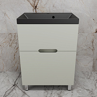 Тумба напольная Матис 60 олива 2 ящика с умывальником ASTI 60 антрацит Style Line ЛС-00002432/СС-00002470