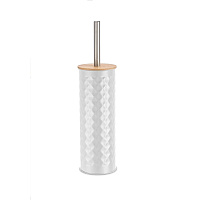 Ерш с бамбуковой крышкой FORA WHITE RHOMBUS FOR-BRUSH-1099WB белый/бамбук 3л