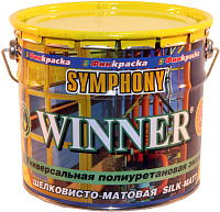 Эмаль полиуретановая универсальная Symphony WINNER шелковисто-матовая база A белая (2.7л)