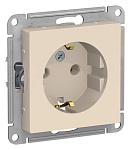 Розетка Atlas Design ATN000243 1-мес З/К бежевый