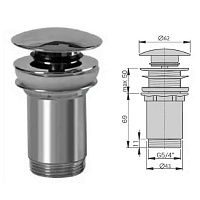 Водослив для умывальника click-clack большой 5/4" Miano M1103