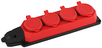 Колодка K-4e-RED-IP44 16А красная 4гн с/з