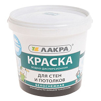 Краска для стен и потолков Лакра Белоснежная матовая 1.3 кг Краска для стен и потолков Лакра Белоснежная матовая 1.3 кг