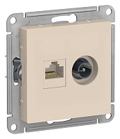 Розетка Atlas Design ATN000289 комп.+ТВ белый RJ45,кат.5Е