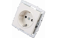 Розетка BRITE РС14-1-0-БрБ,BR-R14-16-K01 1-я с з/к/ш 16А белый IEK 3975692