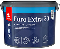 Tikkurila Euro Extra 20 акриловая краска для стен и потолков белая (База A) 9 л