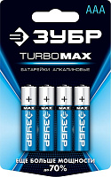 Элемент питания TURBO-MAX ААА  алкалиновые 4шт ЗУБР 59203-4C_z01