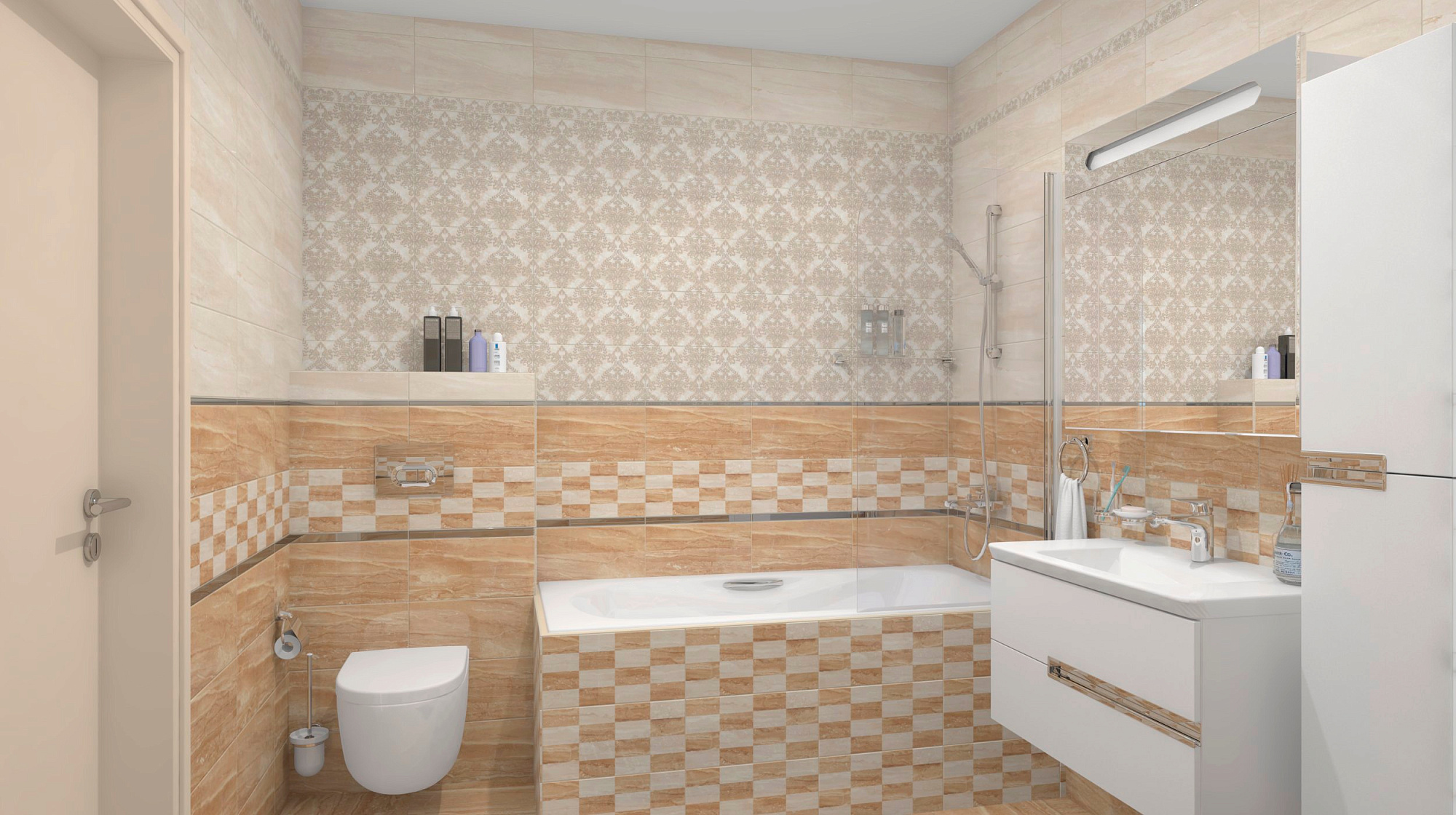 Плитка настенная Arena мозаика бежевый 20*40см Ceramica Classic 00-00-1-08-00-11-491 купить 2