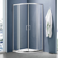 Ограждение душевое Lea-R-800-C-Brushed Радиус стекло прозрачное 800*800*1850 сатин SANTREK AQUA 328186