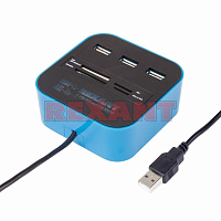 Разветвитель 3*USB + картридер  