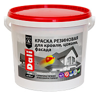 Краска резиновая Dali для кровли цоколя фасада зеленый 6 кг