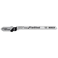 Пилка для лобзика Bosch Т101AOF ( 5шт) BIM Clean for Hard Wood вердое дерево, ламинат 1.5-15мм фигурный рез (2608634233)