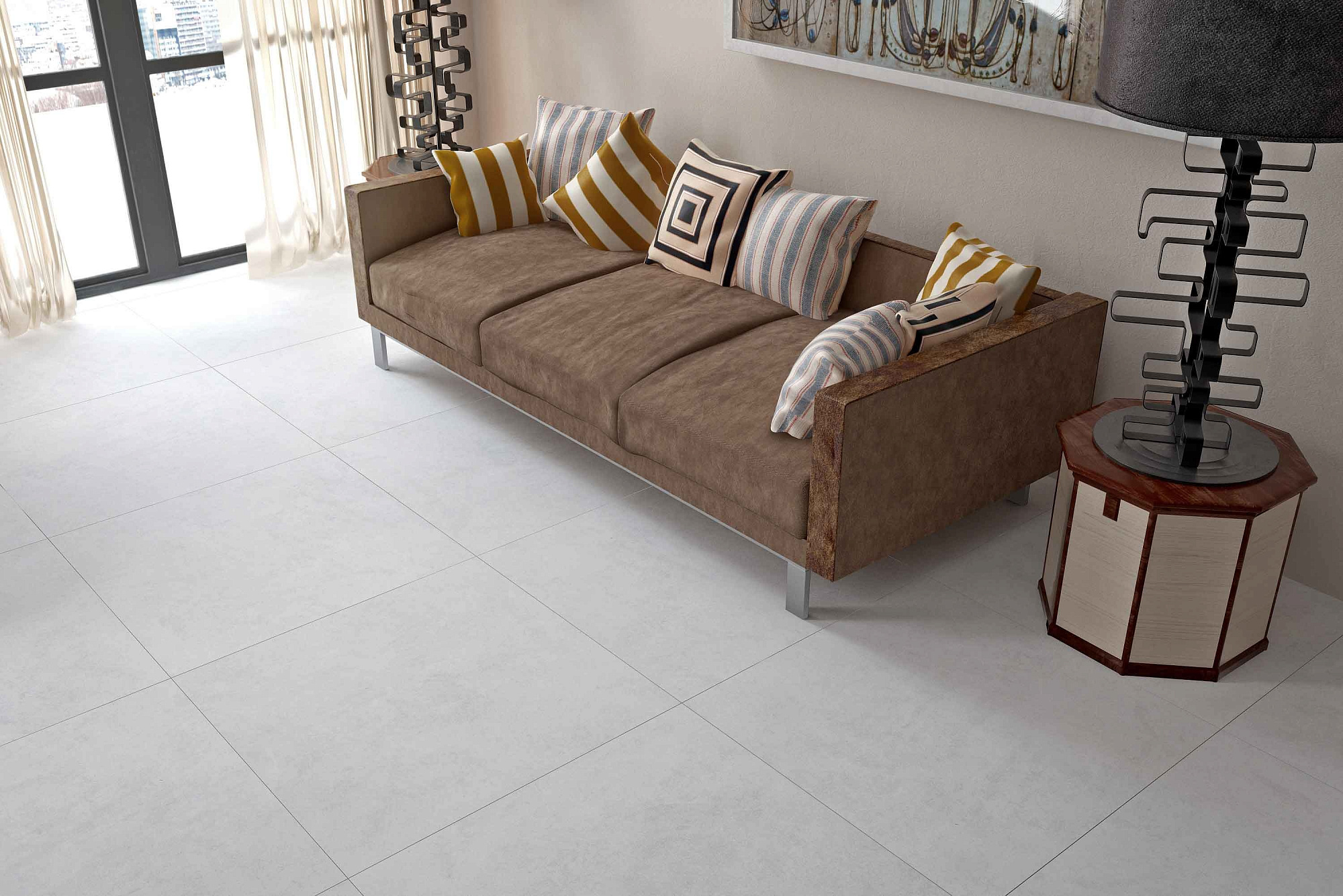 Керамогранит Таганай Белый матовый 60*60см Гранитея G340-Taganay White купить 5