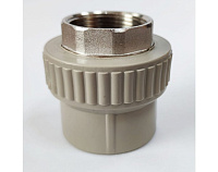 Муфта комбинированная PPR 50*1 1/2" под ключ внутренняя резьба Lammin полипропиленовая серая Lm31044050040G