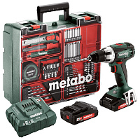 Дрель-шуруповерт аккумуляторная BS 18 LT Set с набором оснастки Metabo 602102600